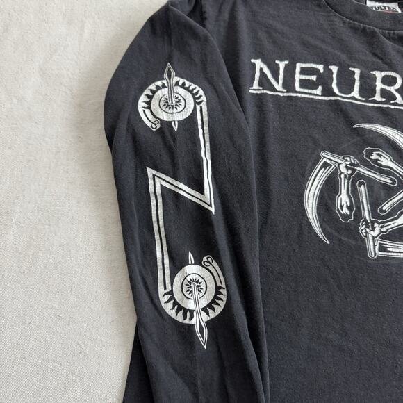 Vintage 90s Neurosis Through Silver in Blood T Shirt M Black Long Sleeve Metal - Picture 2 of 7